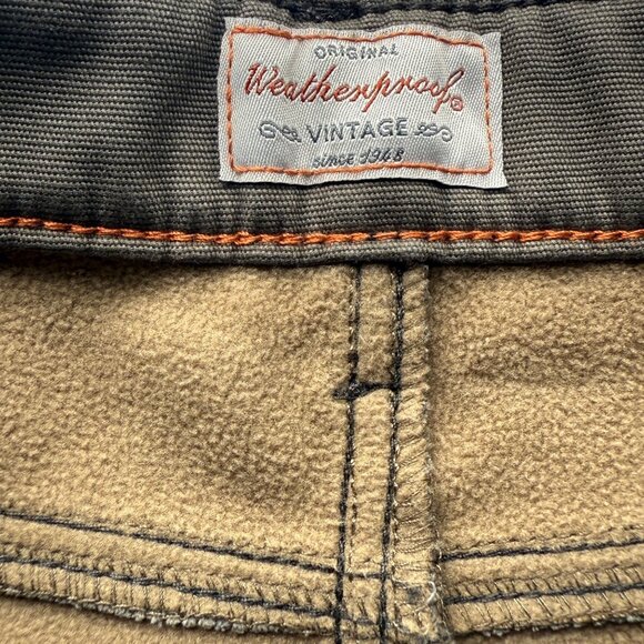 Weatherproof Vintage Mens Regular Fit Stretch Canvas Fleece-Lined Pants 38x29 - Picture 4 of 8